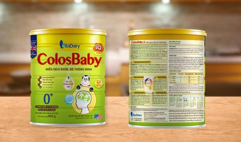 Sữa bột ColosBaby IQ Gold 0+ hương vani 800g (0 - 12 tháng) có chứa ARA giúp bé phát triển não bộ