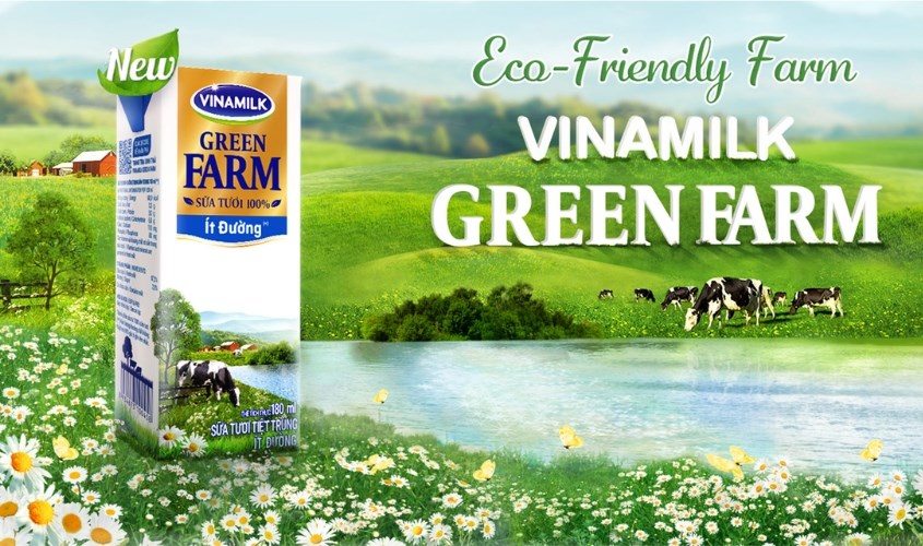 Lốc 4 hộp sữa tươi Vinamilk Green Farm ít đường 110 ml (từ 1 tuổi)